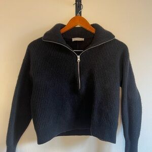 Black Everlane Wool Half-Zip Sweater Size Medium